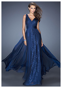 Синее платье в пол на новый год